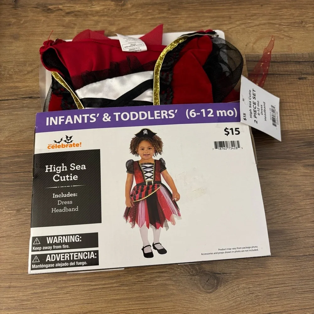 Way To Celebrate! High Seas Cutie Pirate Outfit Baby Infant NEW